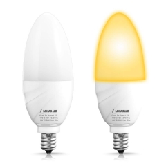 LOHAS Light Sensor bulb, Dusk-to-Dawn Candelabra LED, E12 6W, Warm White 2700K