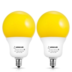 LOHAS Light Sensor bulb, Dusk-to-Dawn Amber Yellow LED, A19 E12 6W