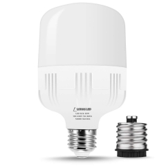 LOHAS 250W-300W Halogen Bulb Equivalent, 3400 Lumens LED Light Bulb, Daylight White 5000K E26 Base with Free E27 to E40 Converter, Super Bright