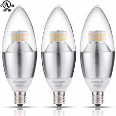 LOHAS Candelabra LED Bulbs, E12 Candelabra Base, 60 Watt Equivalent (6W), Dimmable, Daylight 5000K, Save Energy Light Bulbs for Home Lighting(3 Pack)