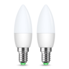 LOHAS Smart LED Light Bulb, Compatible with Alexa Google Assistant, E12, Candle Bulb, 50W, 5000K, Dimmable, 2 Pack