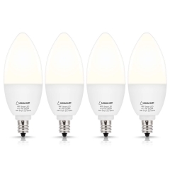 LOHAS Smart LED, Compatible with Alexa Google Assistant for Ceiling Fan Lights, E12 Base, 50w, 5000K, Dimmable, 4 Pack