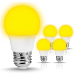 LOHAS Yellow LED Bulbs, A15 Bug Light Bulbs, 5W, 40W Equivalent, 450LM, 4 Pack