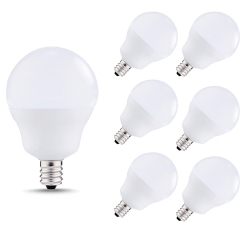 40W Equivalent LED Candelabra Light Bulbs 5W G14 Globe Blubs for Ceiling Fan, Vanity Mirror Light Natural Daylight White 4000K 6 Pack