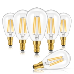 LOHAS Dimmable Filament Vintage Light Bulbs ST48, 4W(40W Equivalent), 2700K Warm White, E12 Base,6 Pack