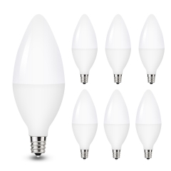 LOHAS LED E12 Candelabra Light Bulbs, 5W (40W Equivalent), Daylight White 5000K, Decorative Bulbs, 450LM, 6 Pack