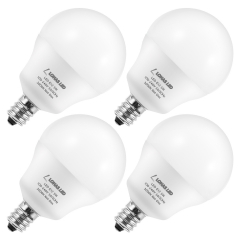 LOHAS Candelabra Bulb E12 Base, 40W-60W Equivalent, G14 Tiny LED Soft White 3000K, 5W LED Bulbs, 600 Lumens, Ceiling Fan Light, 4 Pack