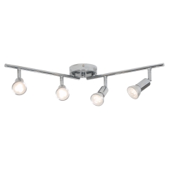 4-Light Matte Silver Track Lighting Kit GU10 Base Modern Ceiling Light