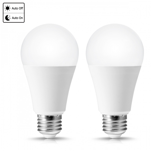 12W Dusk to Dawn Light Bulbs, 1000LM(100W Equivalent), 5000K Daylight, E26 A19 Automatic Sensor LED Bulbs