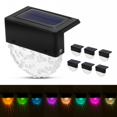 Solar Step Lights Outdoor, RGB Color Changing, Brightness Solar Powered Deck Lights, IP55 Waterproof Solar LED Light for Steps, Stairs, Decks, Fences,
