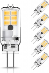 G4 LED Bulb, AC/DC 12V, 1.5W (20W Halogen Bulb Replacement),Soft White 3000K, Under Cabinet, Range Hood, RV, Non-Dimmable, 5 Pack