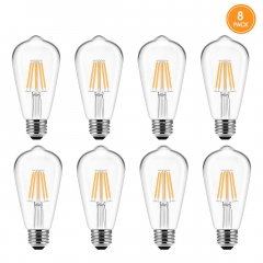 Vintage LED Edison Bulb, 6W, Equivalent 60W, 600LM, Soft White 2700K, Exposed Filament Clear ST58 Teardrop LED