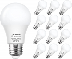 A19 Daylight 5000K Light Bulb,  Energy Saving,Non-Dimmable, UL Listed, 12 Packs