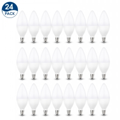 24-Pack LED Ceiling Fan Light Bulbs, 60 Watt Equivalent, 6W, Daylight 5000K, E12 Candelabra Base