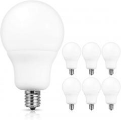 A19 LED Light Bulbs E17 Intermediate Base  6 Pack