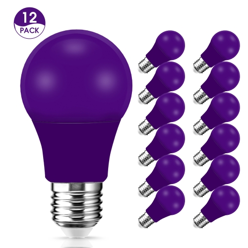 Purple LED Light Bulbs, A19, 9W(60W Equivalent), 720LM, E26 Base
