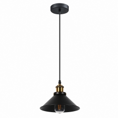 Industrial Pendant Light Matte Black Vintage Farmhouse Hanging Lighting, 1 Pack