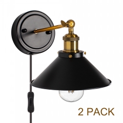 Black Wall Sconce Industrial Vintage Wall Lamp 2 Pack