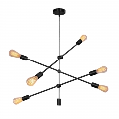 Chandelier 6-Light Modern Mid-Century Ceiling Light for Living Room