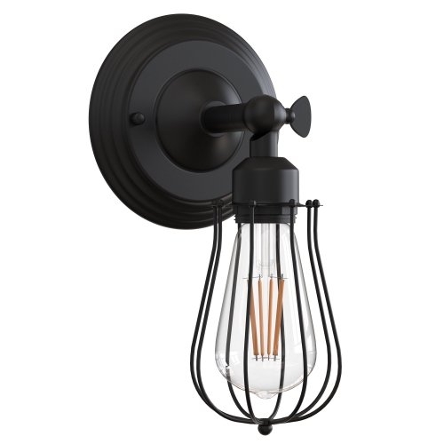 LOHASLED Rustic Wall Lamp with Plug in on/Off Toggle Switch, E26 Black