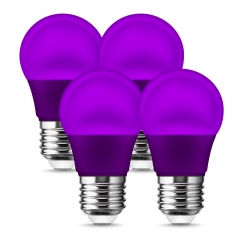 A15 LED Purple Light Bulbs, 3W(20W Equivalent), Non-Dimmable, E26 Standard Base, Indoor Outdoor, Porch, Christmas, Decoration, Party, Holiday, Event,