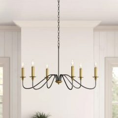 8-Light Farmhouse Chandeliers,Industrial Iron Chandeliers Lighting,Classic Candle Ceiling Pendant Light Fixture for Foyer,Living Room,Kitchen Island,D