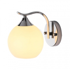 LOHAS 1-Light Chrome Dimmable Wall Sconce with White Shade,Perfect for Bathroom Decoration