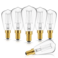 LOHAS 40 Watts Vintage Edison Light Bulbs, ST38 Dimmable Light Bulbs, 2700K Warm White 240LM E12 Base for Decorative Illumination,Pack of 6