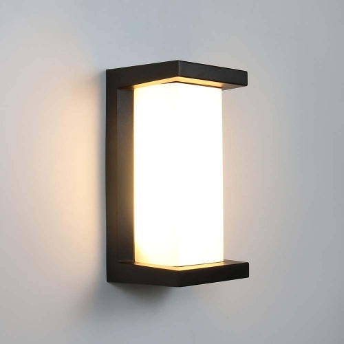 LOHAS Modern Vertical Rectangle Outdoor Wall Lights,30W Integrated LED Wall Sconce Light Fixtures,3000K Soft White Wall Mounted Lamps,Matte Black IP65