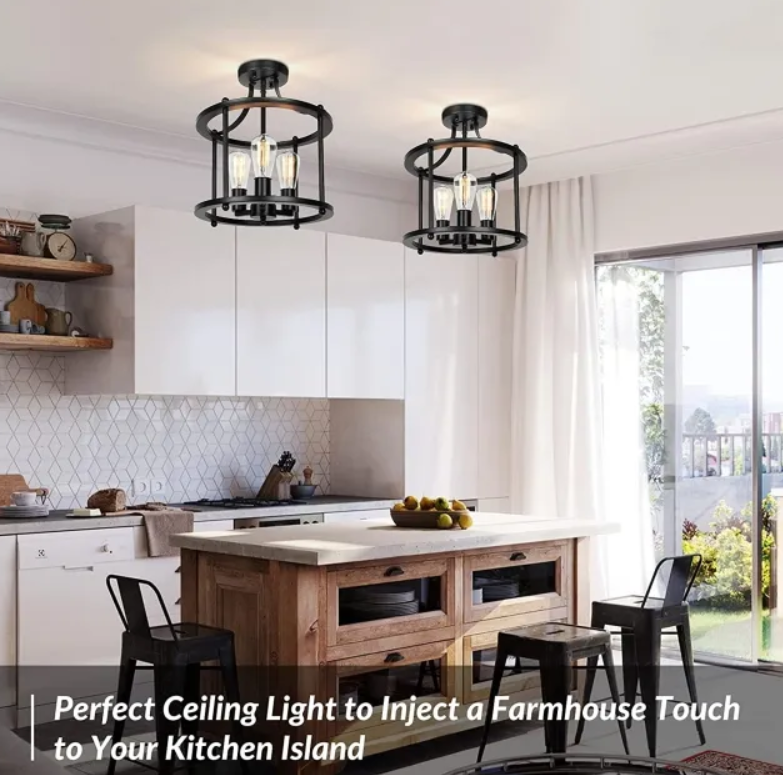 Black Semi Flush Mount