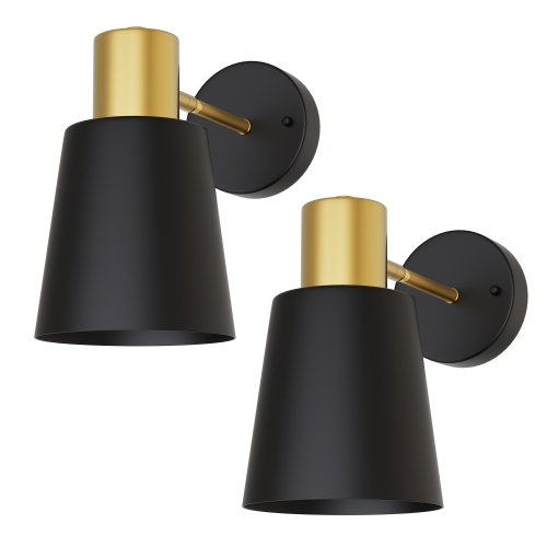 Lohas Armed Wall Sconce RGB Dimmable, Set of 2, Black + Gold