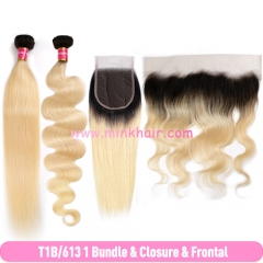 Mink Hair Weave Amour Black Root Two Tone Ombre Blonde Hair