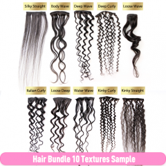 Hair Bundle Sample 10 Textures 10A Grade