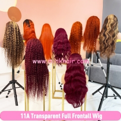 New Arrivals 11A Grade Transparent Full Frontal Lace Wig Colored Wigs
