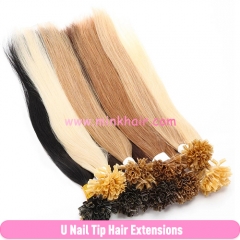 U nail tip hair extensions 100% human hair