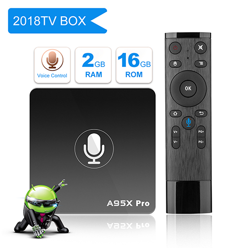 YAGALA A95X Pro Android TV BOX with Voice Control Android 7.1 2GB DDR3 16GB eMMC Wifi HDMI Ethernet HD Player