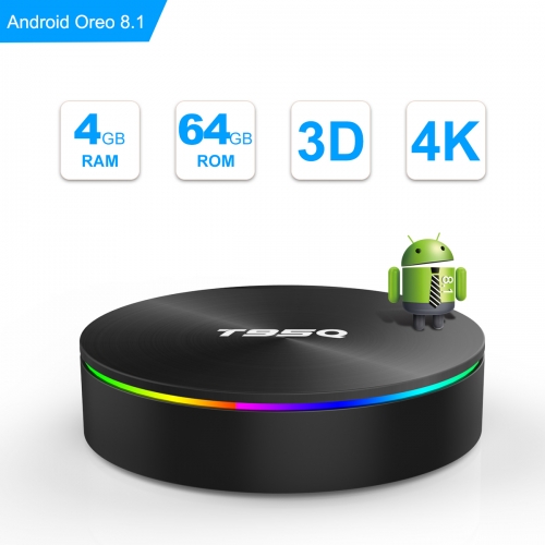 Android TV Box, Android Box 8.1 S905X2 Quad-core Cortex-A53 with 4GB RAM 64GB ROM Support 2.4G/5G WiFi/H.265 Decoding/4K Full HD Output/ HDMI2.0/ 1000
