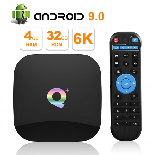 TUREWELL Android 9.0 TV BOX, 2019 Newest Android Box 4GB RAM 32GB ROM H6 Quad Core cortex-A53 Processor Smart TV Box, supports 6K Resolution 3D 2.4GHz