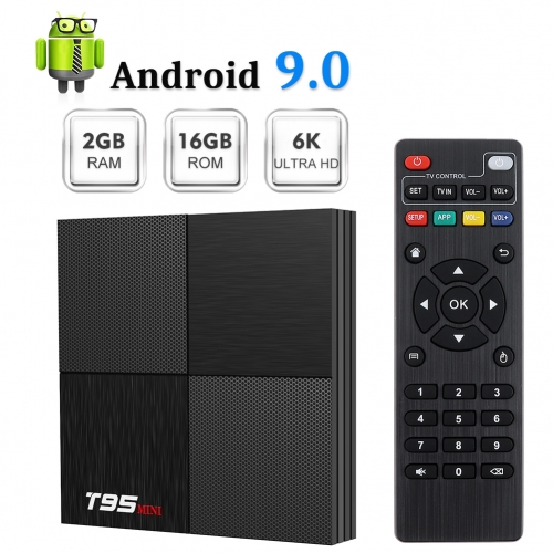 Android 9.0 TV Box Sidiwen T95 Mini Android Box 2GB RAM 16GB ROM H6 Quadcore Cortex-A53 Smart TV Box USB 3.0 2.4GHz WiFi 3D 6K Streaming Media Player