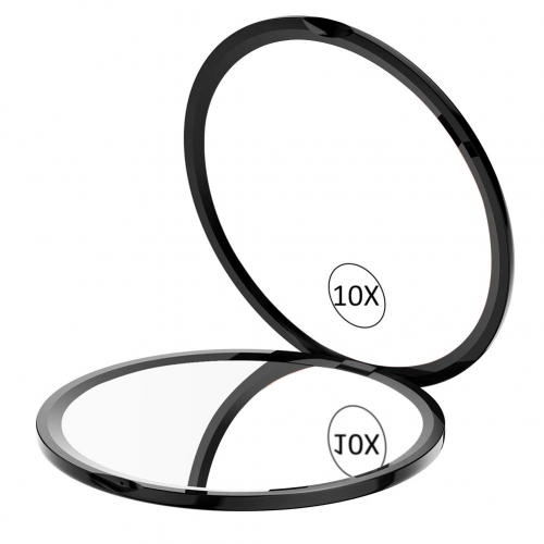 WEILY Specchio per trucco compatto da viaggio, Specchio portatile tascabile con ingrandimento 1X/10X con rotazione regolabile a 180 °, Mini specchio p