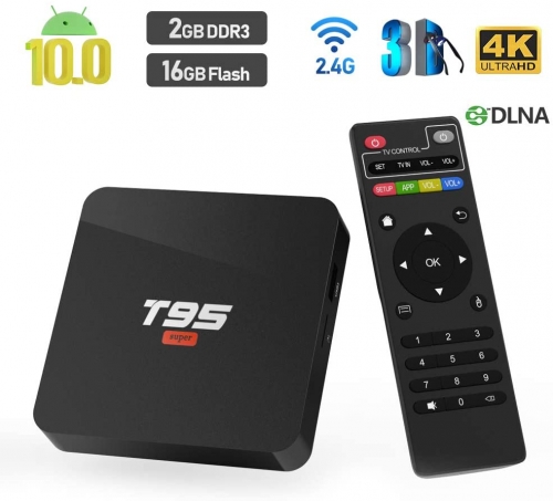 Android 10.0 TV BOX，T95 SUPER TV BOX 2GB RAM/16GB ROM Allwinner H3 Quad-Core Support WIFI/Ethernet 4K HDMI
