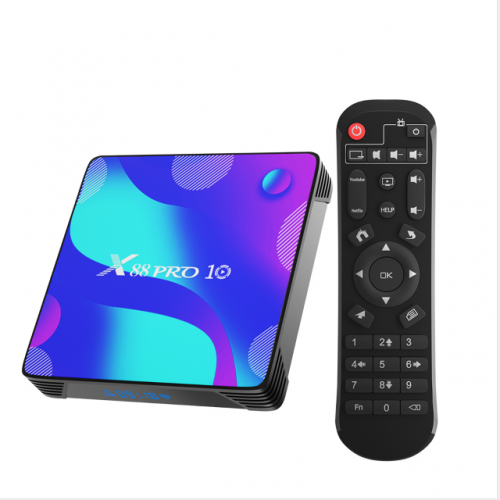 Android 10.0 TV Box, X88 Pro 10 Android Box 4GB RAM 32GB ROM RK3318 Quad-Core Support 2.4G/5.0G Dual WiFi Bluetooth 4.0 Ethernet LNA 3D 4K
