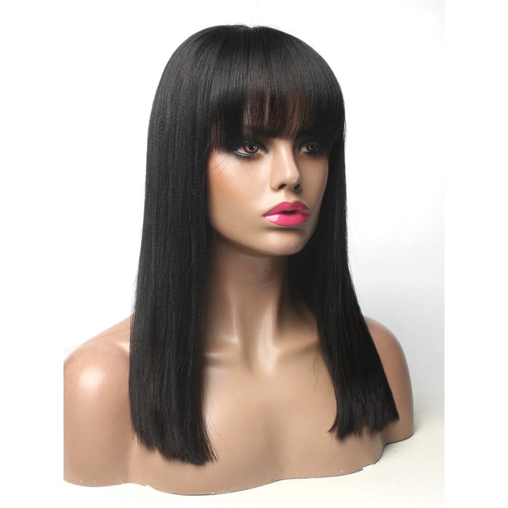 yaki lace front wig with bangs