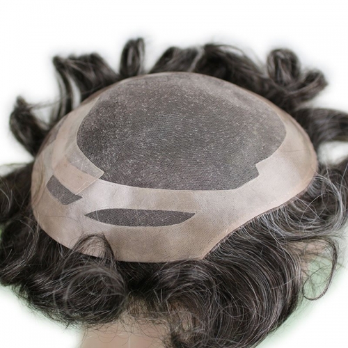 Men's Hairpiece Human Hair Toupee Wig 10x8 Full Head Real Human Hair