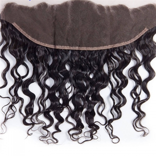 13X4 Ear to Ear Wet And Wavy Lace Frontal Closure Brazilian Human Hair Water Wave Lace Frontal Closure Natural Color