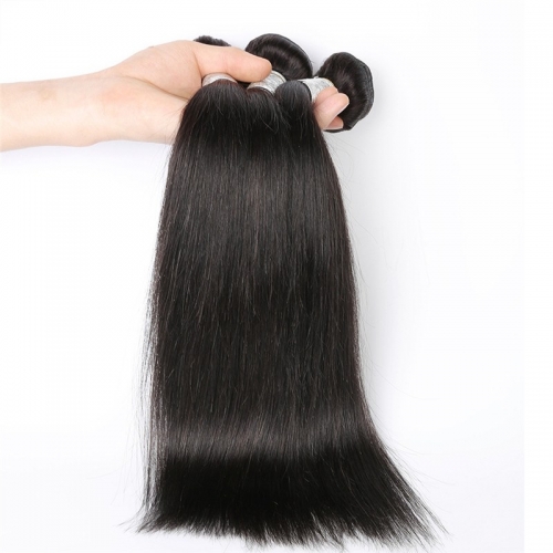 Natural Color Silk Straight Malaysian Remy Human Hair Weave 3 Bundles