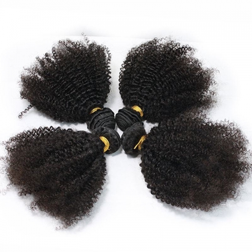 Malaysian Afro Kinky Curly Human Hair Bundles Weft 4pcs for Black Women