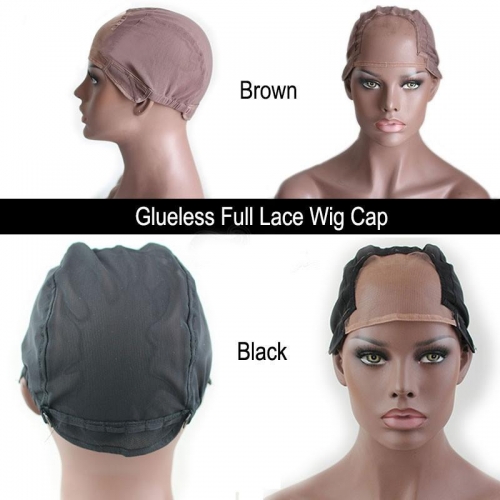 Glueless  Full Lace Wig Cap For Making Wigs Brown Or Black Color High Quality