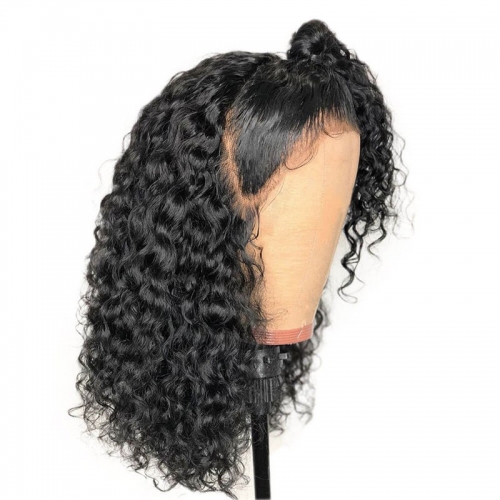 180 Density Glueless Full Lace Wigs Curly Pre Plucked Brazilian Remy Human Hair Wigs With Baby Hair Natural Hairline