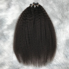 Russian Human Hair Wholesale Double Drawn Kinky Straight I Tip Hair Extensions For Black Woman